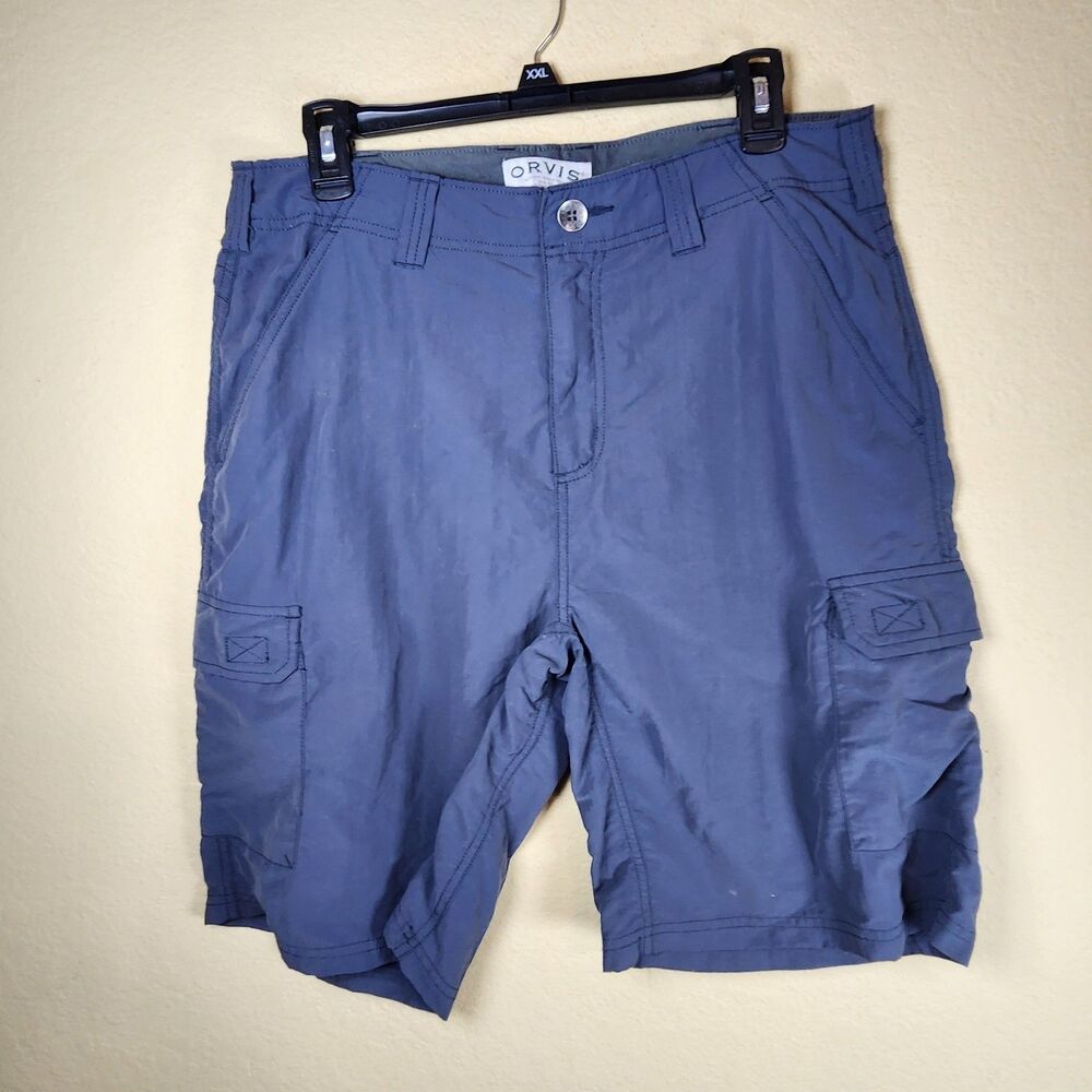 Orvis Shorts Mens 32 Cargo Nylon Outdoor Hiking Stretch Fishing Performance blue